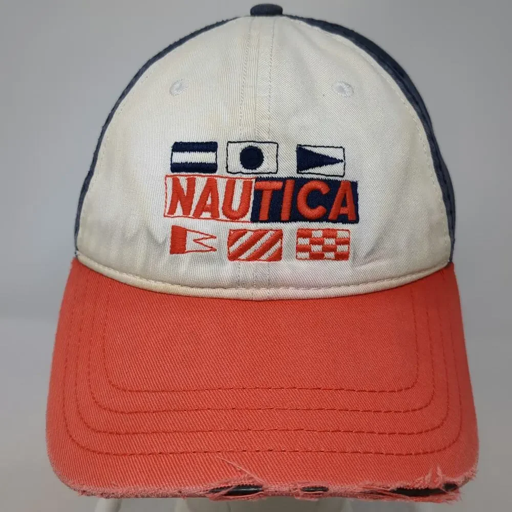 Nautica Slideback Baseball Cap Blue One Size Nautical Signal Flags Cotton Hat